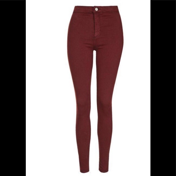 Topshop Burgundy Joni Jeans - Picture 2 of 3